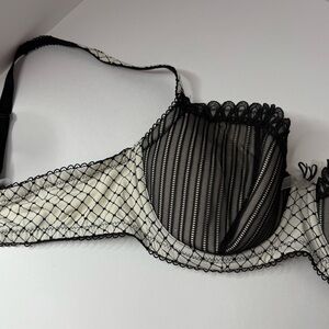 Chic Black and White Mesh Bra